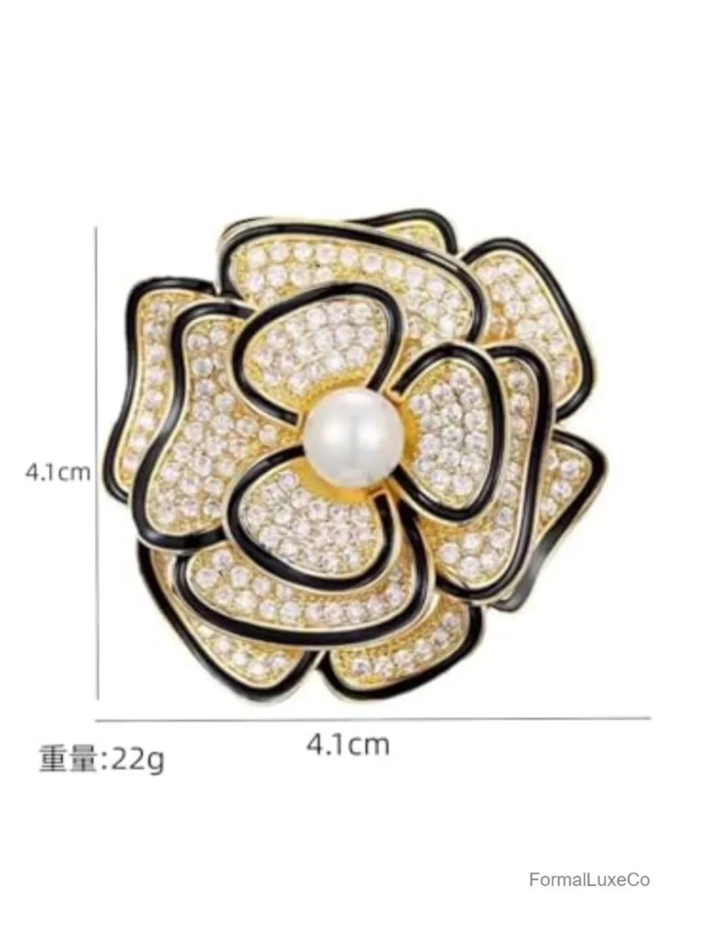 Crystal Pearl Rhinestone Flower Brooch Pin for Women Wedding Party Scarf Lapel